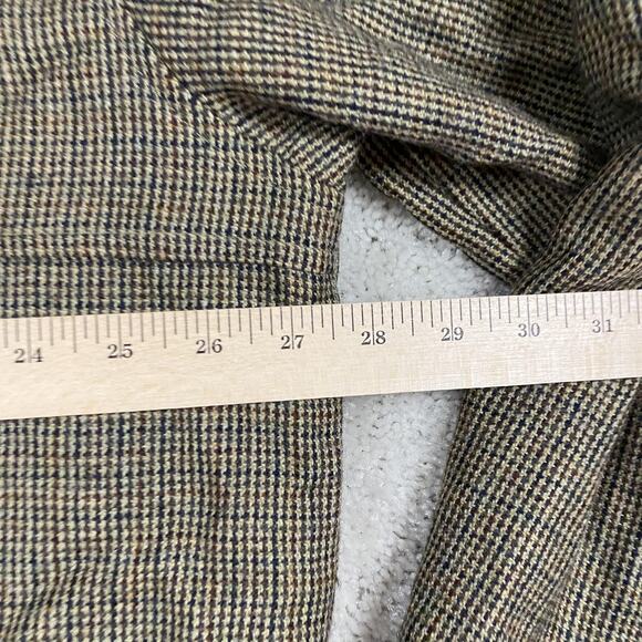 Orvis Jacket Mens XL Wool Tweed Green Bomber Zip Houndstooth Corduroy Collar - Picture 6 of 7